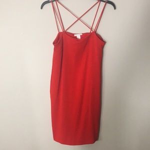 Red orange mini dress